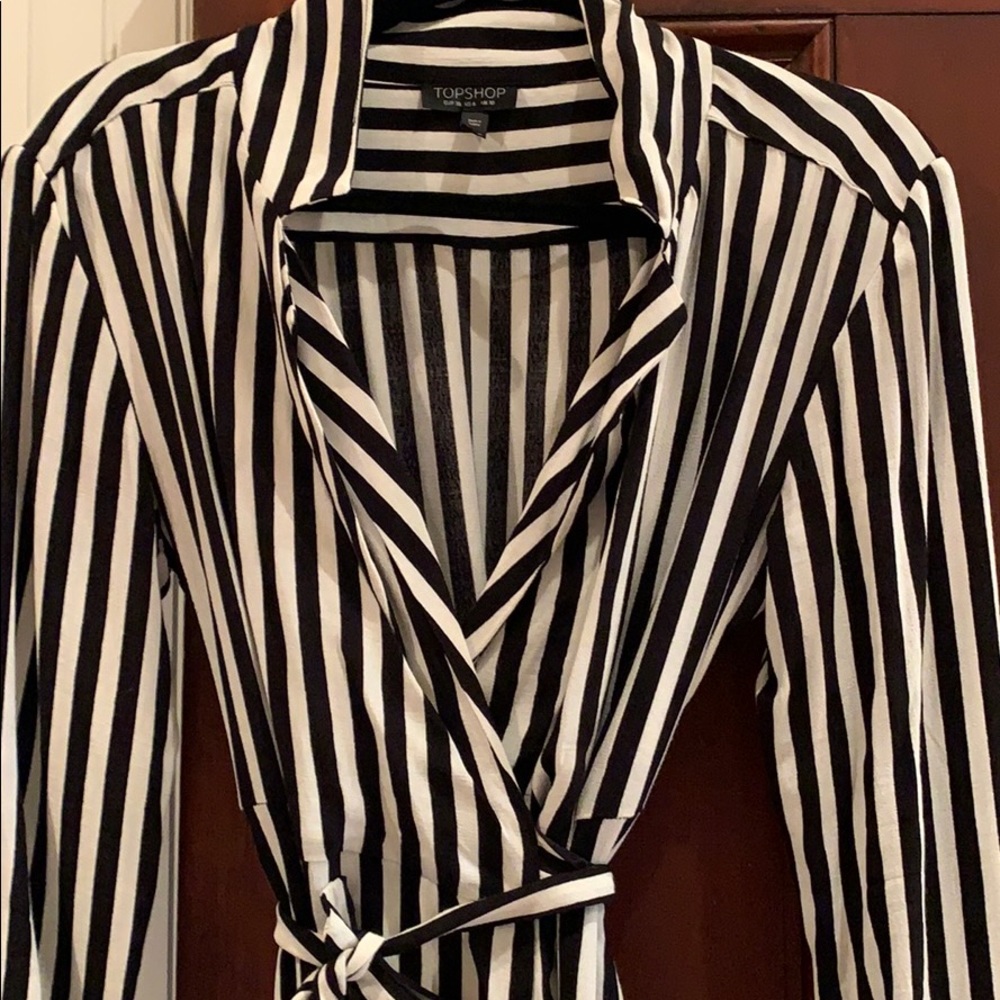 Top shop Striped Blazer Midi/Jacket
